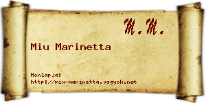 Miu Marinetta névjegykártya